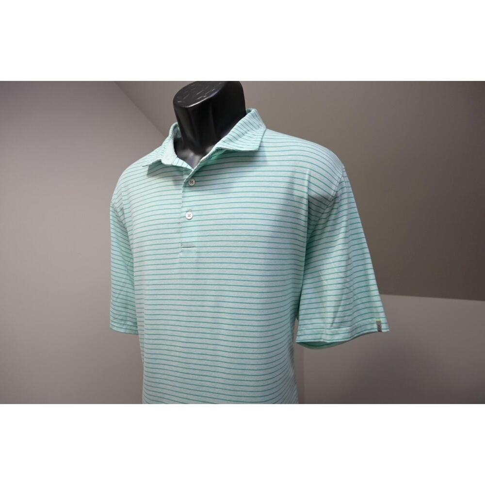 Tasc Bamboo Golf Polo Stretch Athletic Shirt Striped Short Sleeve Mens Sz XL